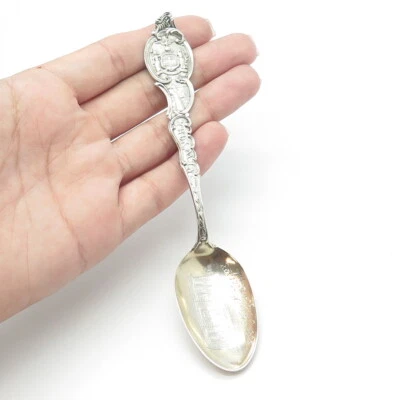 Cuchara antigua Art Deco de plata de ley 925 George L. Vose Estados y ciudades de Nueva York Foto 1 de 4