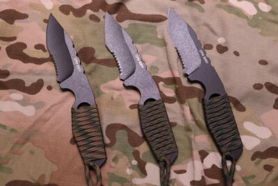 Raidops CQB F5SV Fixed Blade Blackout w/ Paracord Wrap and Sheath - Image 1 of 4