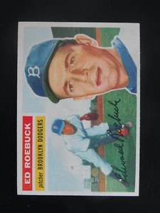 1956 Topps Baseball Card #58 Ed Roebuck White Back (EX-MT/NM) - Picture 1 of 2