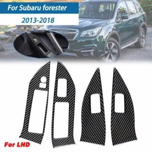 Carbon Fiber Interior Window Lift Switch Panel Cover For Subaru Forester 13-18 - Picture 1 of 5