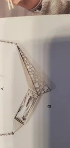 Touchstone Crystal by Swarovski Frosted Edge Necklace 1528N BNIB - Picture 1 of 4