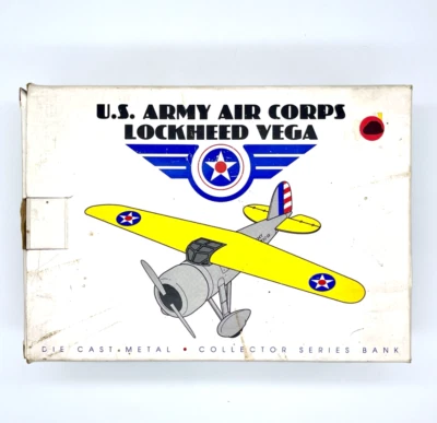 US Army Air Corps 1932 Lockheed Vega Die-Cast Model Airplane Bank Plane - Image 1 of 4
