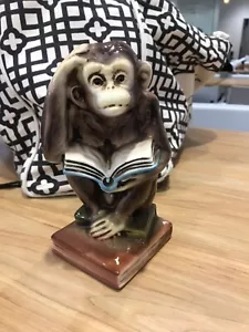 DE COLECCIÓN MONKEY CHIMPANCÉ 1 sujetalibros o estatua estilo chinoiserie hecho en Japón - Imagen 1 de 6