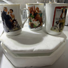 Norman Rockwell Museum Vintage Mug set 1982 Set of 3 GOLD rimmed New no box
