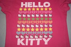 Hello Kitty Live Love Rock Pink T-Shirt Womens Girls Petite Medium - Picture 1 of 5