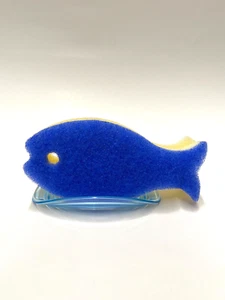Marna 3-Layer K569B Osakana Fish Dish Sponge Holder Blue Poisson Kitchen Japan - Picture 1 of 4