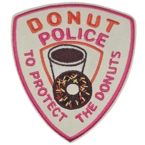 Donut Police, To Protect The Donuts Iron-On Patch - Picture 1 of 2
