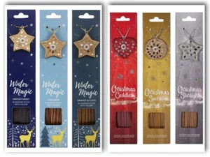 Christmas Incense Sticks with holders including cinnamon, nutmeg, orange & Clove - Picture 1 of 22