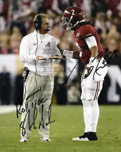 Nick Saban & Jalen Hurts Alabama Signed 8x10 autographed photo Reprint - Picture 1 of 1