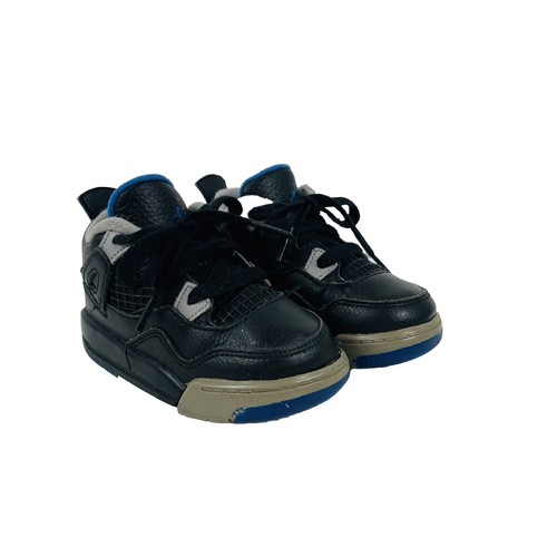 Scarpe Nike Air Jordan 4 Retro TD nere e blu per bambini taglia 6 C
