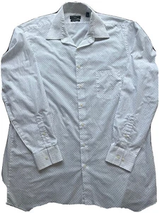 Shaquille O'Neal Tall Fit Cooling Stretch Long Sleeve White/Blue Dash Shirt XLG - Picture 1 of 7