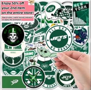 50pcs Waterproof Vinyl Stickers New York Jets NFL Football Phone Luggage Laptop - Picture 1 of 7
