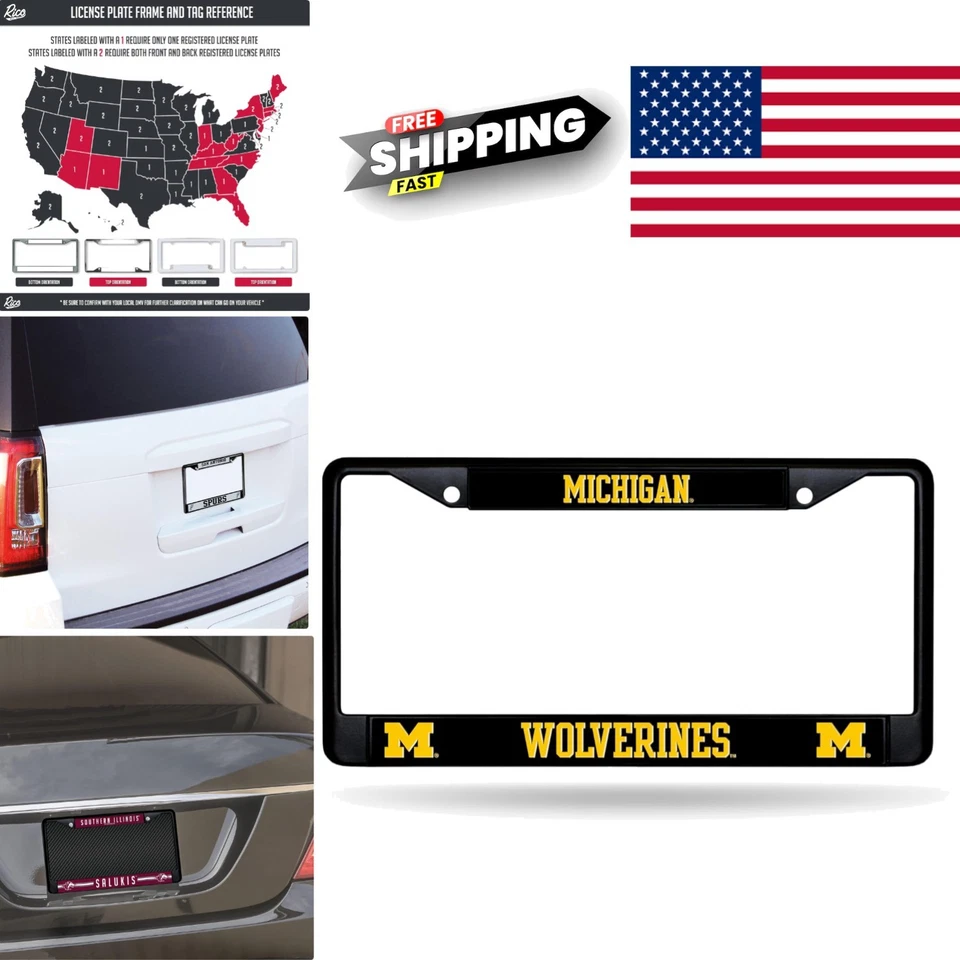 Solid Black License Plate Frame for Vehicles Lightweight Metal Construction - Image 1 of 4
