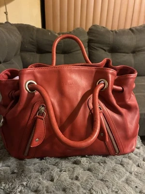 Furla Red Leather Shoulder Bag - Image 1 of 4