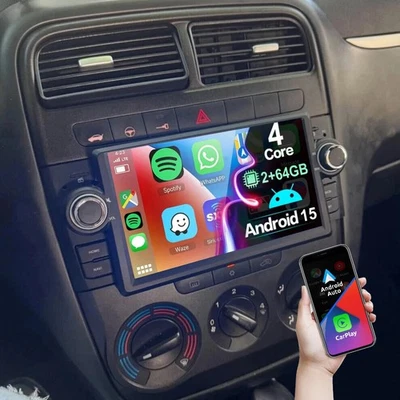Android 15 Autoradio Für Fiat Grande Punto Linea 07-12 Apple Carplay GPS RDS 64G - Bild 1 von 4