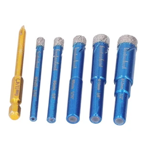 6PCS Brazed Dry Drill Bit Wear Resistant Vaccum Brazing Hole Saw Cu GS - Picture 1 of 12