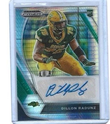 2021 Panini Prizm Draft Picks - Dillon Radunz Hyper Auto RC NDSU Saints Titans - Image 1 of 2