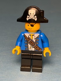 LEGO Pirates Minifig pi102 - Pirate in Blue Jacket - Light Scratches/No Cracks