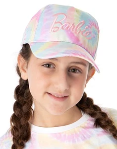 Barbie Multicoloured Tie Dye Logo Adjustable Curved Peak Cap Girls - Picture 1 of 18