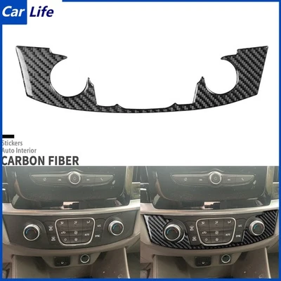 Cubierta de interruptor de clima de CA de consola de fibra de carbono real para Chevrolet Traverse 2018-23 Foto 1 de 4