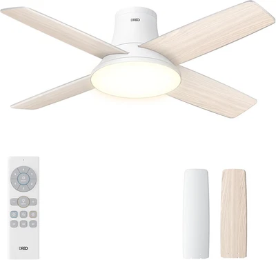 Ventilatore a Soffitto Silenzioso Con Luce LED, 112 Cm, Reversibile, 5CCT, 6 Vel - Immagine 1 di 4