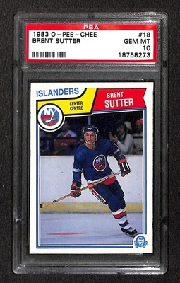 1983 O-Pee-Chee #18 BRENT SUTTER PSA 10 GEM-MT 18758273  - Image 1 of 3
