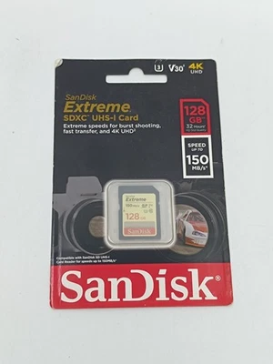 SanDisk Extreme 128GB SDXC UHS-I Speicherkarte bis 150 MB/s U3 V30 C10 4K_0.01_6 - Bild 1 von 4