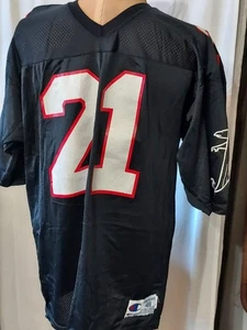 Camiseta deportiva vintage de los Atlanta Falcons para hombre 48 grande negra marca Deion Sanders Champion - Imagen 1 de 6