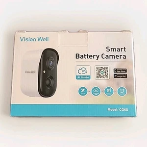 VISION WELL Wireless Camera Security Battery Powered Night HD WiFi CG6S - WHITE - Picture 1 of 6