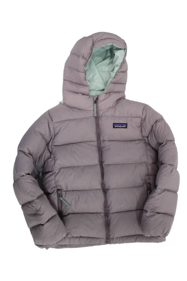 Chaqueta acolchada con capucha y cremallera completa Patagonia para niños y niñas púrpura talla 5-6 Foto 1 de 4