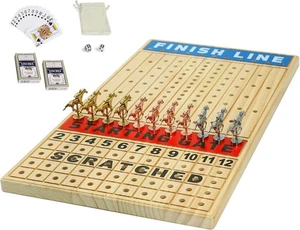 Großes 21 Zoll Pferderennen Brettspiel mit 11 Luxus Metallpferden verdickt Wo - Bild 1 von 7
