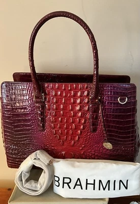 Brahmin Finley Carryall Ruby Ombre Melbourne Leather NWT Red Berry - Image 1 of 4