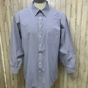 Stafford Easy Care Cotton Broadcloth Dress Shirt, Size 18-34/35, Blue Check. X16 - Picture 1 of 9