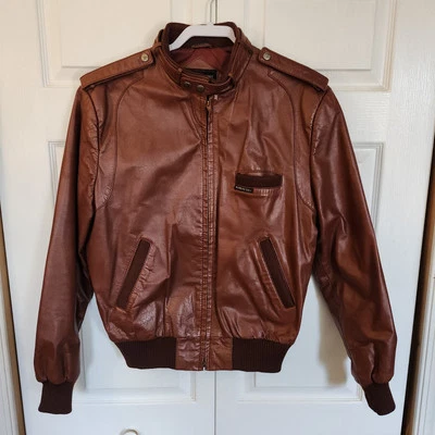 Vintage Members Only Cognac Brown Leather Motorcycle Bomber Jacket Mens 42(XL) - Image 1 of 4