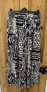 PANTALONE vacanza spiaggia BLU pantalone estivo LOOSE taglia unica 10 12 14 casual - Foto 1 di 3