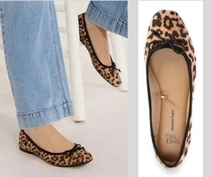 Time and Tru Women's size 11 String Bow Ballet Flats Color Leopard NEW - Picture 1 of 15