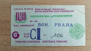 Boleto 1983 RSC Anderlecht vs Bohemians Praha Copa UEFA 34399 - Imagen 1 de 1