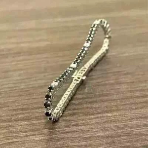 5Ct Round Cut Lab Created Black Diamond Tennis Bracelet 14K White Gold Plated - Picture 1 of 6