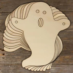 10x Wooden Ghost Scary Comic Howling Craft Shapes 3mm Plywood Halloween - Picture 1 of 5