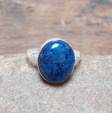 Oval Blue Lapis Lazuli 925 Sterling Silver Ring,Handmade Rings Gift For Him/Her