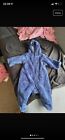 The little white company all in one pramsuit 3-6 months navy warm hood zip butto