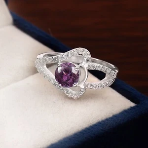 Anillo de cumpleaños hecho a mano alejandrita de plata esterlina 925 que cambia de color natural - Imagen 1 de 5