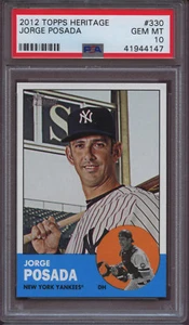2012 Topps Heritage 330 Jorge Posada PSA 10 Gem Mint Pop 4 - Bild 1 von 2