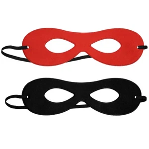 Adult Red/Black Reversible Superhero Mask ~ HALLOWEEN COSTUME PARTY EYE MASK - Picture 1 of 2