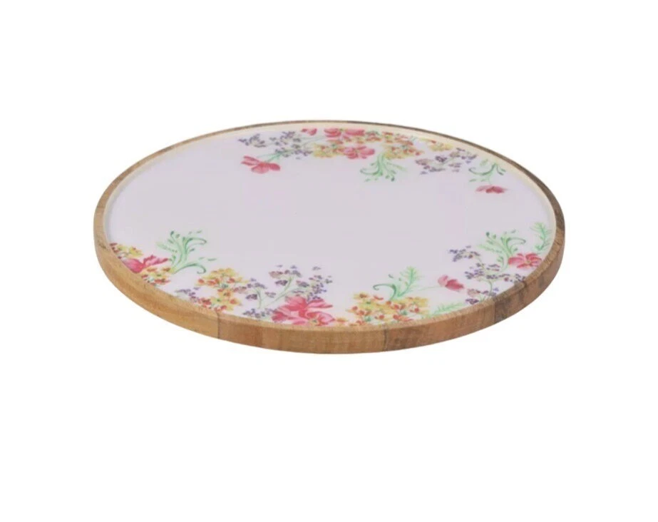 MARTHA STEWART COLLECTION Easter Wood Lazy Susan with Floral Decal New - Image 1 of 1