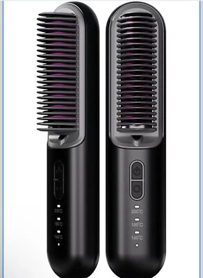 Cordless Hair Straightener Brush,Upgraded Portable Hair Straightener Brush for - Image 1 of 4