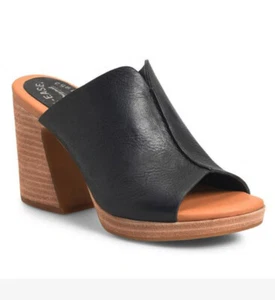 NUEVA Sandalia Kork-Ease Harlin Slide Punto Central Cuero Tacón Bloque EE. UU. 11 Negra - Imagen 1 de 24