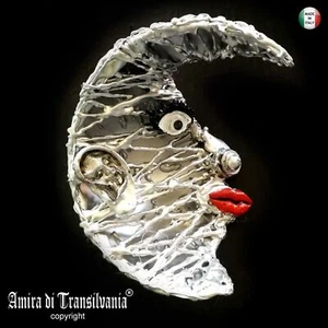 arte assemblage scultura moderna contemporanea quadro pittura luna semiluna arte - Picture 1 of 24