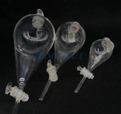 60/125/250/500ml Standard Stopper Pear Shaped Separatory Funnel & Glass Stopcock - Image 1 of 4
