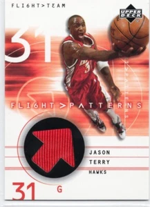 Jason Terry 2001-02 Equipo de Vuelo de Cubierta Superior - Patrones de Vuelo #JT (MEM) Hawks - Imagen 1 de 2